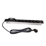 LANDE 1U 19 INCH 6­(DIN49440) PRIZ C/W TEK SIGORTALI ­ 2.5M KABLOLU