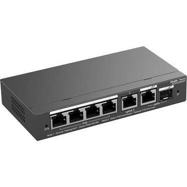Reyee RG-ES206GS-P 6 Portlu, 10/100/1000 Gigabit, Yönetilebilir Switch, 1 Gigabit Uplink, 1 Gigabit Combo, 4 Port PoE+ (54W)