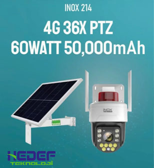 INOX-214 4G (30X OPTİK ZOOM) SOLAR PANELLİ PTZ KAMERA (CAMHİPRO)
